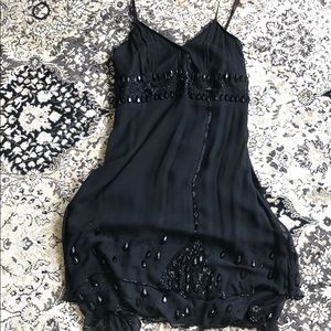 Beaded silk cocktail dress